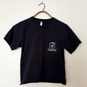 Cropped Pappy & Harriet’s teeshirt, Pioneertown, CA, Small, Black and White